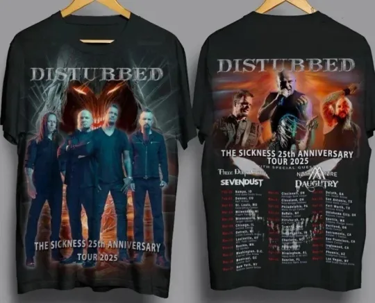 Disturbed The Sickness 25th Anniversary Tour 3D T-Shirt