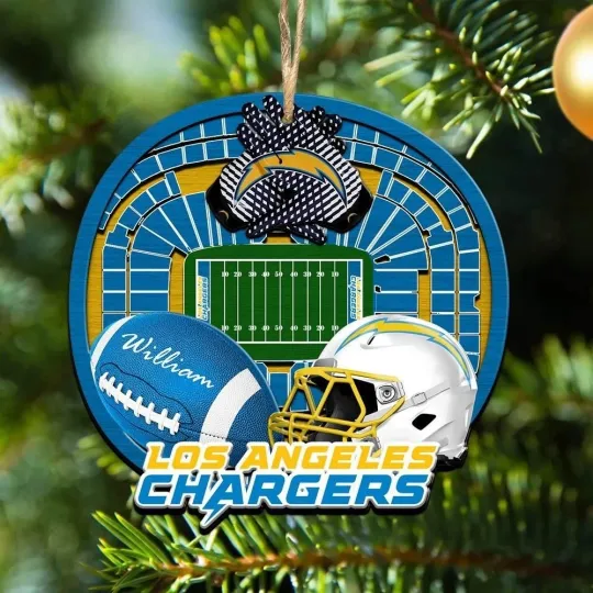 Personalized Los Angeles Football Team Chargers Christmas Ornament Gift Decor