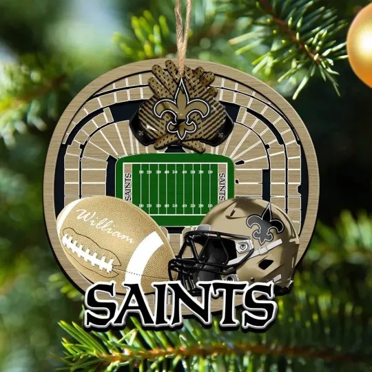 Personalized New Orleans Football Team Saints Christmas Ornament Gift Decor