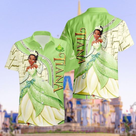 Discover Tiana Hawaiian Shirt, Disney Princess Shirt, Disney Vacation Shirt, Princess Tiana Button Shirt, Hawaiian Shirt Women, Button Up Shirt