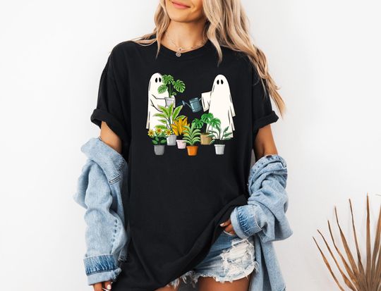 Discover Funny Plant Ghost Sweatshirt, Halloween Plant Lady Shirt