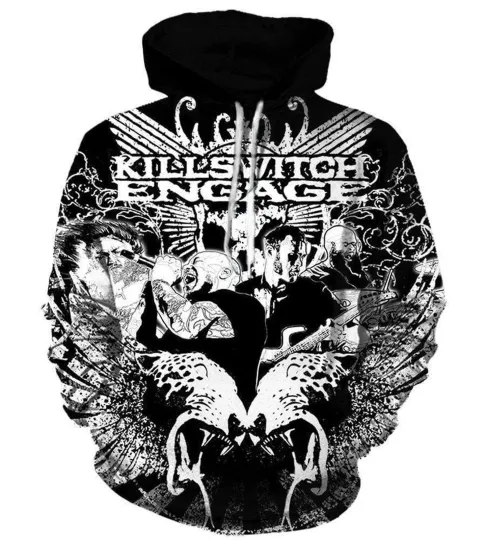 Discover Killswitch Engage Black and White Classic 3D Hoodie