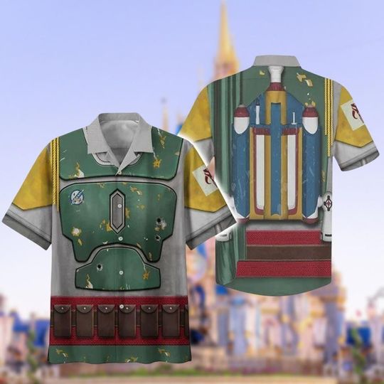 Halloween Cosplay Boba Fett Star Wars Hawaiian Shirt, Boba Fett Shirt, Star Wars Button Up Shirt, Halloween Shirt
