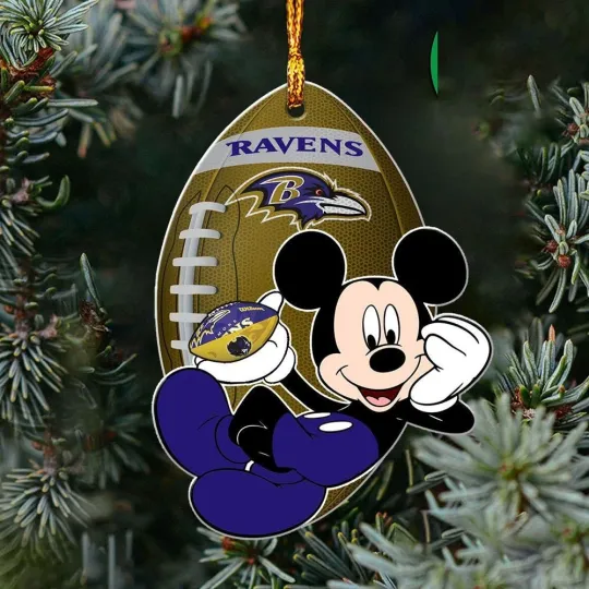 Personalized Baltimore Football Team Ravens Christmas Ornament Gift Decor