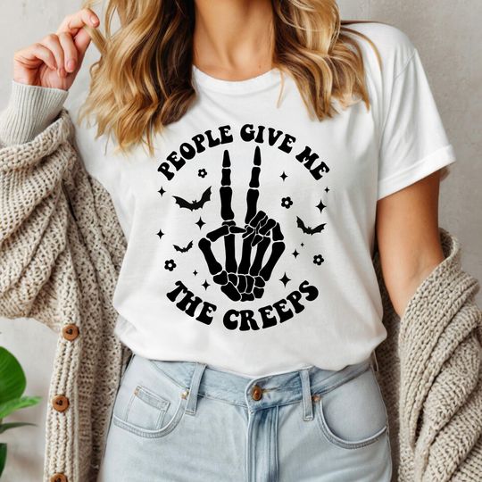 Discover Halloween Shirt, People Give Me The Creeps T-Shirt, Horror Shirt
