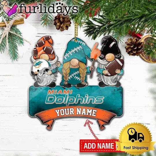Discover Personalized Miami Football Team Dolphins Christmas Ornament Gift Decor