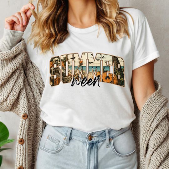 Discover Summerween Skeleton Shirt, Summer-ween Tshirt, Spooky Summer Tee