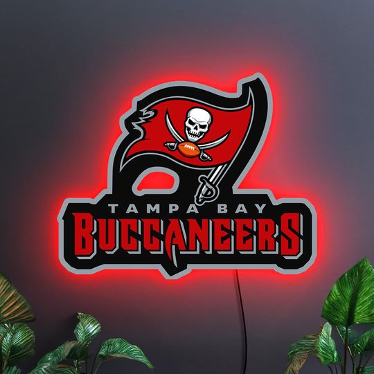Discover Tampa Bay Buccaneers neon sign, Tampa Bay Buccaneers logo art, Buccaneers gift, Football team sign decor, Tampa Bay Buccaneers art decor