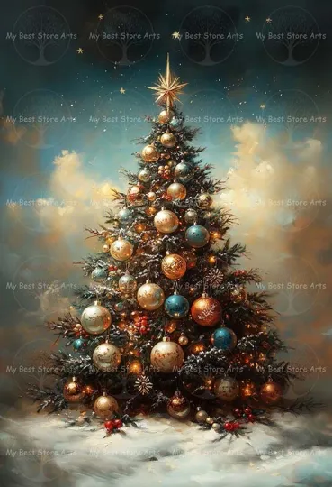 Christmas Tree Art Print - Winter Holiday Home Decor Poster