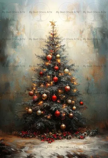 Christmas Tree Art Print - Winter Home Decor Poster - Holiday Vertical Matte Poster