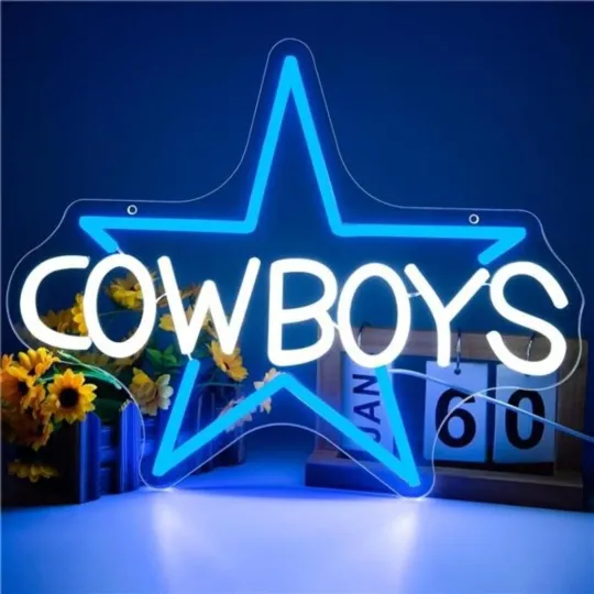 Dallas Cowboys Football Neon Sign Wall Decor LED Light Sports Decor Man Cave