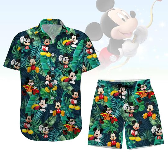 Discover Mickey Mouse Button Shirt, Disney Mouse Hawaiian Tee, Disneyland Beach Shorts, Disney Trip Shirts For Men Women, Cartoon Vacation Shirt