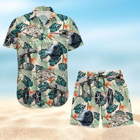Discover Star Wars Hawaiian Shirt, Star Wars Hawaiian Shirt, Beach Men Shorts, Starships Tropical Shirt, Galaxy's Edge Aloha Shirt Women Men