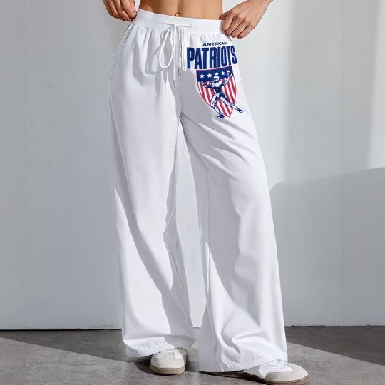 Discover Patriots Women's Pajama Pants, Football Fan Lounge Wear, Game Day Leggings