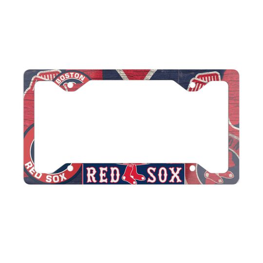 Discover Red Sox License Plate Frame, Sports Car Accessories, Baseball Fan Gift, Vehicle Tag Holder, MLB Merchandise, Boston Team Decor