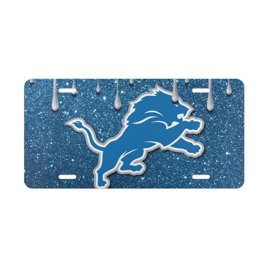 Discover Detroit Lions Vanity License Plate. Aluminum football Football Vanity License Plate.
