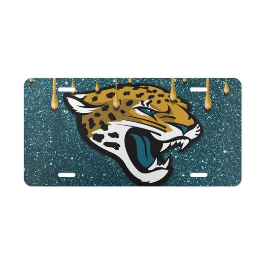 Jacksonville Jaguars Vanity License Plate. Aluminum Vanity License Plate for Jaguars fan.