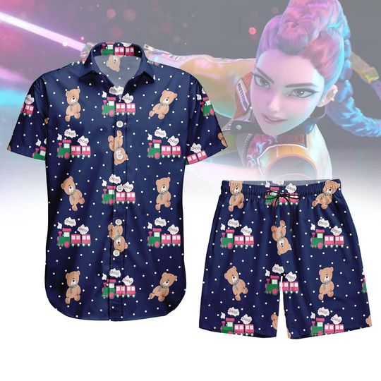 Kpop Rumi Choo Choo Button Shirt, Unisex Shorts, Choo Choo Train Hawaiian Shirt, K-pop Demon Hunters Shirt, Movie Shirt, Kpop Fan Gift