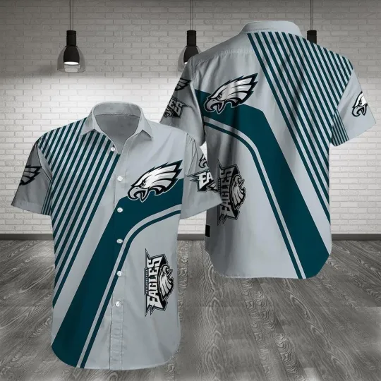 Discover Philadelphia Eagles Dynamic Stripes Hawaiian Shirt aloha baseball fan shirt