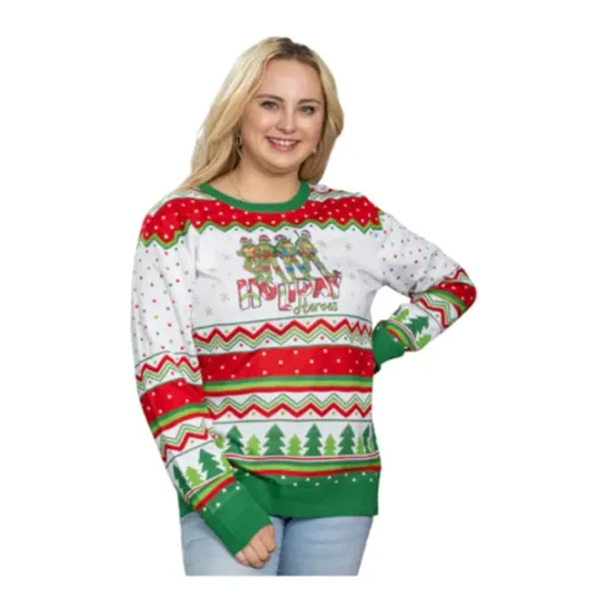 Womens Teenage Mutant Ninja Turtles TMNT "Holiday Heroes" Ugly Christmas Sweater