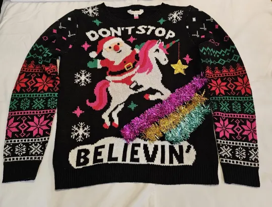 Discover Christmas Ugly Sweater Winner Juniors Sz Lg 11-13 Blingy Garland