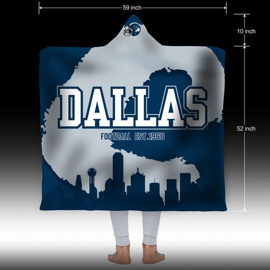 Discover Dallas Hooded  Football Blanket.Perfect Football fans gift.