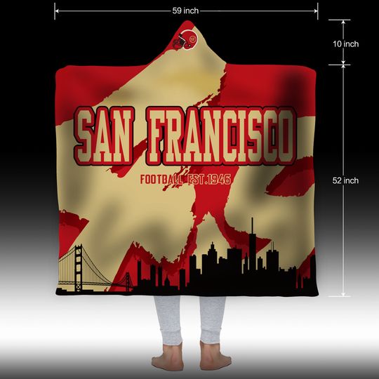 Discover San Francisco Football Hooded Blanket: Flannel Interior, Fan Gift