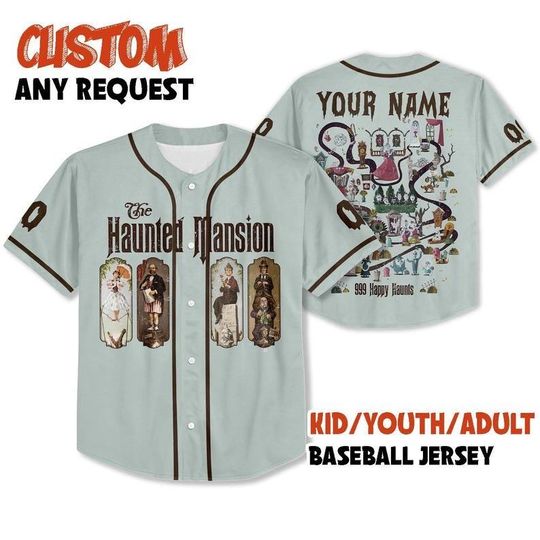 Discover Custom Haunted Mansion Halloween Baseball Jersey