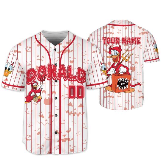 Discover Custom Disney Donald Duck Halloween Baseball Jersey, Donald Duck Jersey Shirt