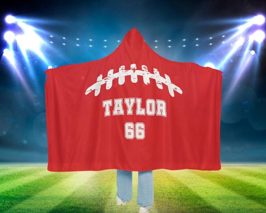 Personalized Football Hooded Blanket, Custom Football number, Custom Football blanket, football team, football mom