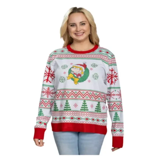 Womens Rugrats TV Series Angelica Ugly Christmas Sweater Holiday Pullover