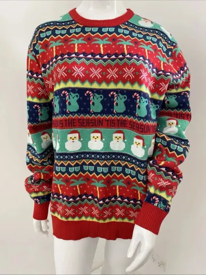 Discover Men’s XL - Women’s 18-20 / XXL-XXL Aussie Christmas Ugly Knit Sweater Santa Xmas