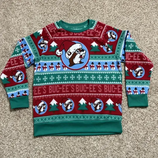 Discover Buccees christmas sweater Adult Large Red Green Classic Holiday Ugly Sweater