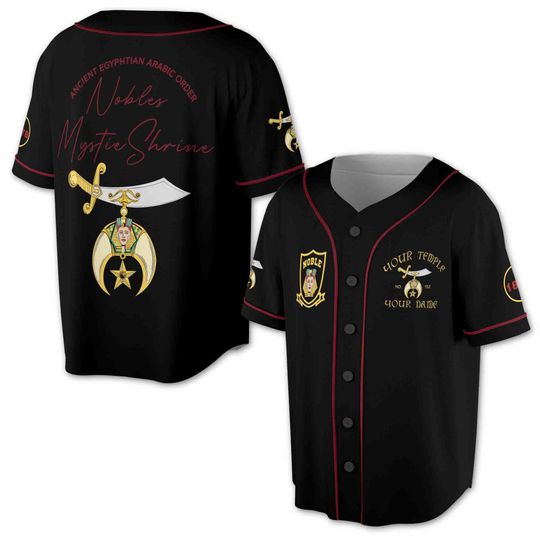 Discover Temple Nobles Mystic Shrine Custom Baseball Jersey Shirt