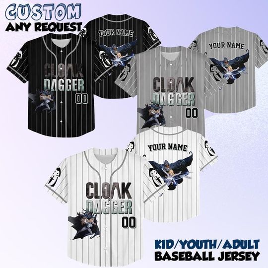 Discover Marvel Rivals Cloak and Dagger Jersey Shirt, Marvel Baseball Jersey