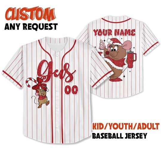 Discover Custom Disney Cinde Gus Gus Christmas, The Snack Tour Baseball Jersey