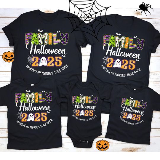 Discover Family Halloween 2025 Making Memories Together Shirt,Family Halloween 2025 Shirt