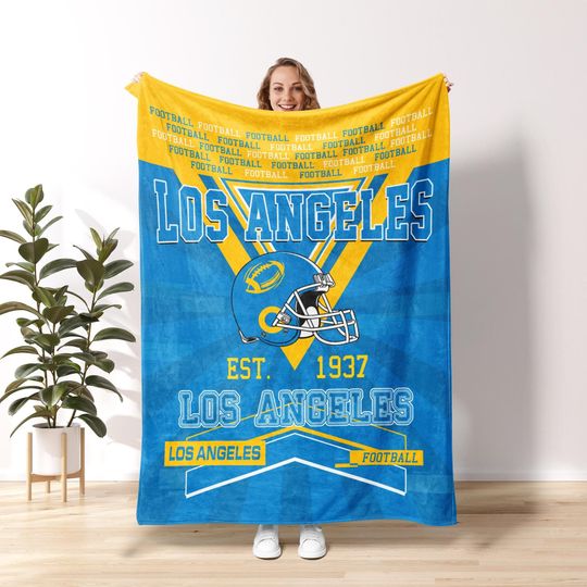 Los Angeles Football Vintage Blanket,Los Angeles Charger Football Blanket,Los Angeles Football Fans Gift, Sunday Football