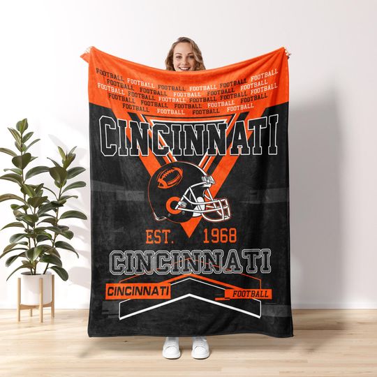 Cincinnati Football Blanket,Game Day Blanket,90s Cincinnati Football Game Day Blanket,Bengal Fans Gift