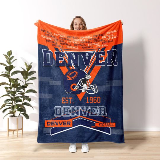 Denver Football Blanket,Retro Denver Football Football Blanket,Denver Footbal Fans Gift,Sunday Football