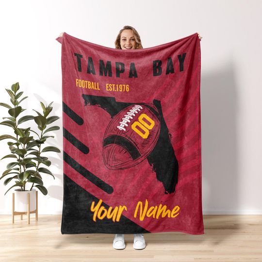 Discover Tampa Bay Football Vintage Personalized Blanket, Tampa Bay Football Blanket, Buccaneer Blanket, Tampa Bay Fans Gift FB26