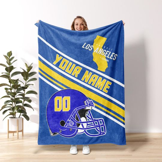 Los Angeles Football Vintage Personalized Blanket,Los Angeles Charger Football Blanket,Los Angeles Football Fans Gift, Sunday Football