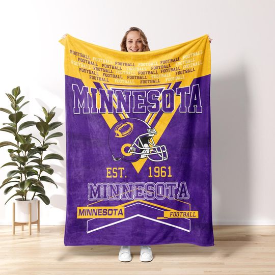 Minnesota Football Blanket, The Vikes Blanket, Vintage Minnesota Blanket, Viking Blanket, Minnesota Fan Gift FC19