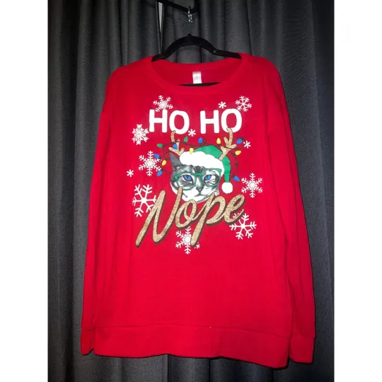 Discover Ugly Christmas Sweater Xmas Sweatshirt Crewneck Size Large Cat