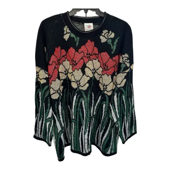 VTG Nutcracker Ugly Christmas Sweater Floral Plus size 3X Sparkly SI19