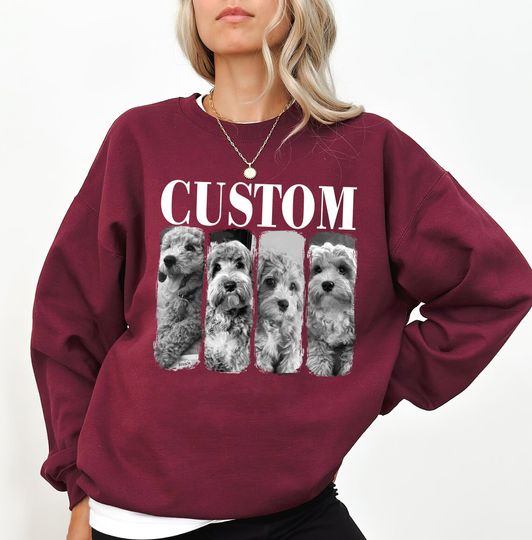 Discover Personalized Photo Sweatshirt, Custom Pet Picture T-Shirt, Custom Dog and Cat Shirt