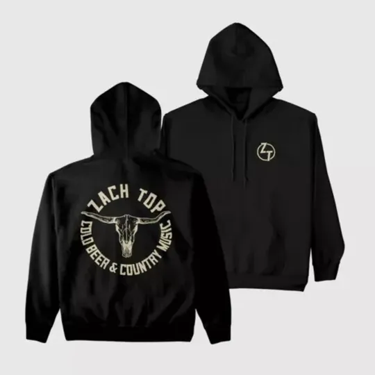 ZACH TOP Cold Beer & Country Music Tour Double Sided Hoodie