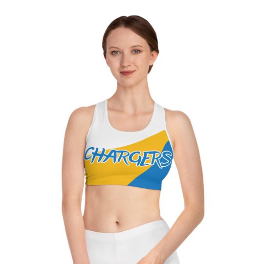 Chargers Vibrant Color Block Sports Bra for Active Lifestyle | Fitness Apparel, Workout Gear, Gym Top, Yoga Tank, Running Bra