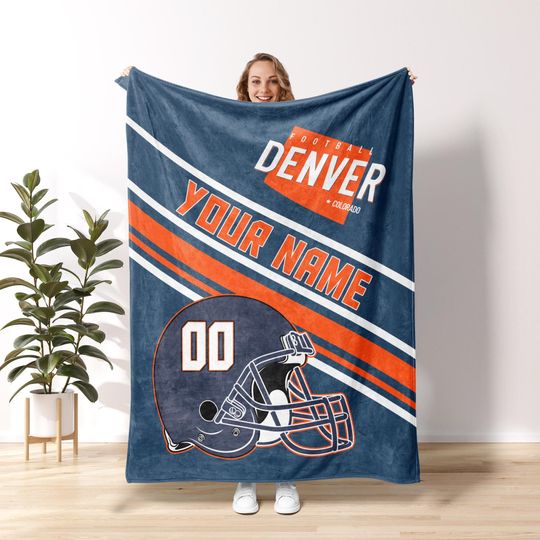 Denver Football Personalized Blanket,Retro Denver Football Football Blanket,Denver Footbal Fans Gift,Sunday Football FVA10