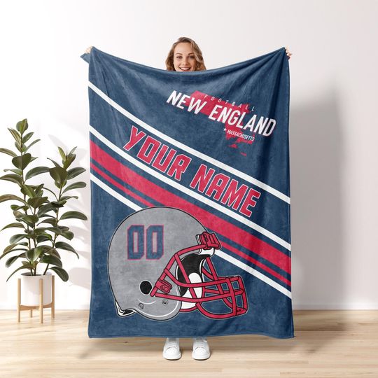 Discover New England Football Vintage Personalized Blanket,The Pats Blanket,Vintage New England Fan Gift Blanket,Patriot Fans Gift FVA2